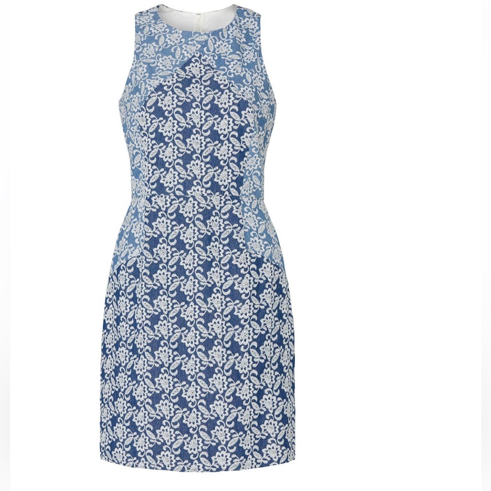 Slate & Willow Embroidered Denim Sheath Dress